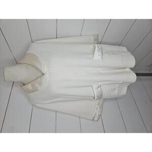 Vintage Cabernet Large cream satin & quilted cotton blend short robe